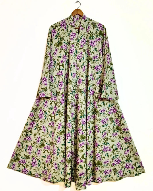Jasmine Meadow Front Open Long Flair Abaya