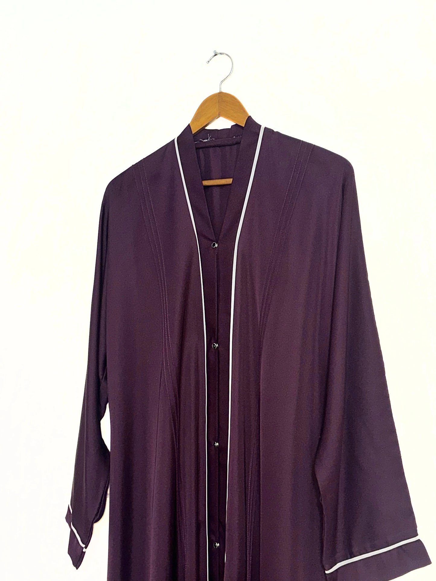 Dark Purple Nidha Abaya With White Lines