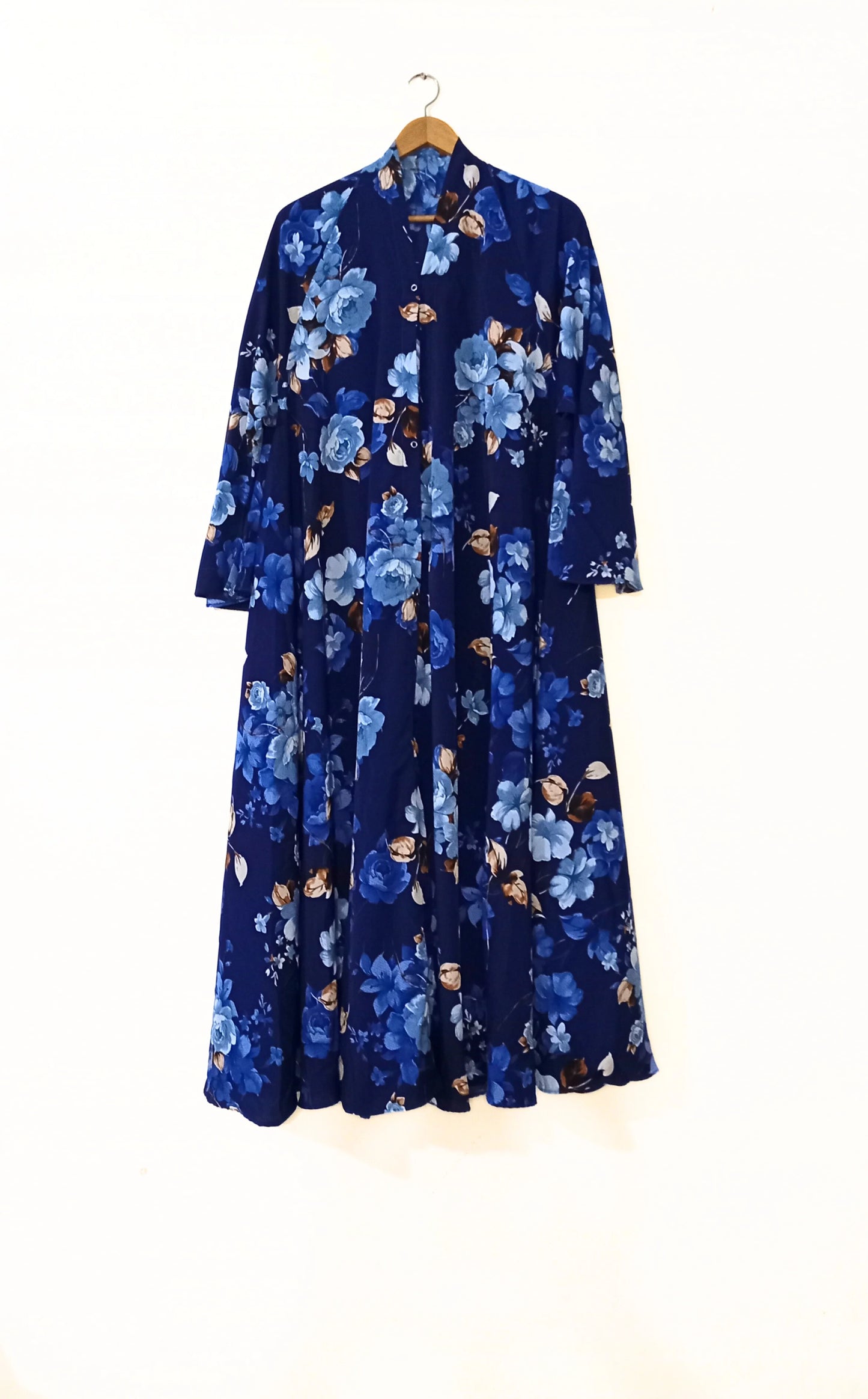 Blue Majesty Front Open Long Flair Abaya
