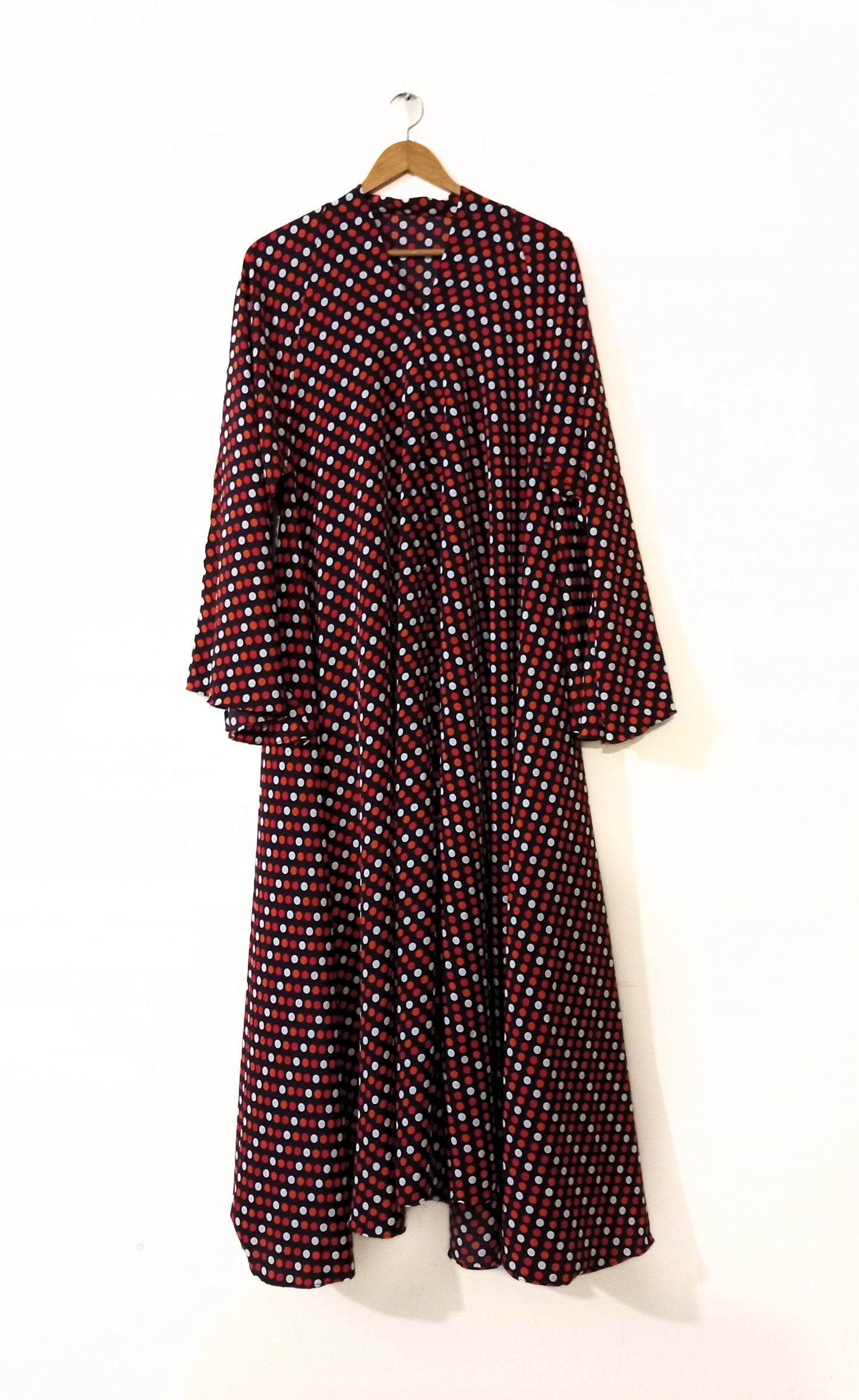Polka Dot Pattern Long Flair Abaya