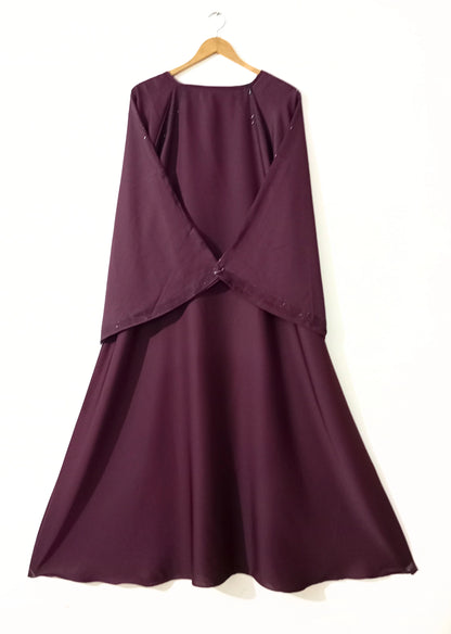 Maroon Nidha Side Zip Abaya