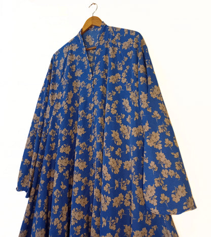Sapphire Blossom Front Open Abaya