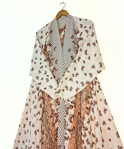 Flora Veil Front Open Long Flair Abaya