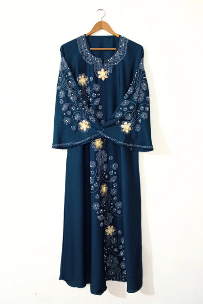 Moonlight Veil Abaya - Zinc