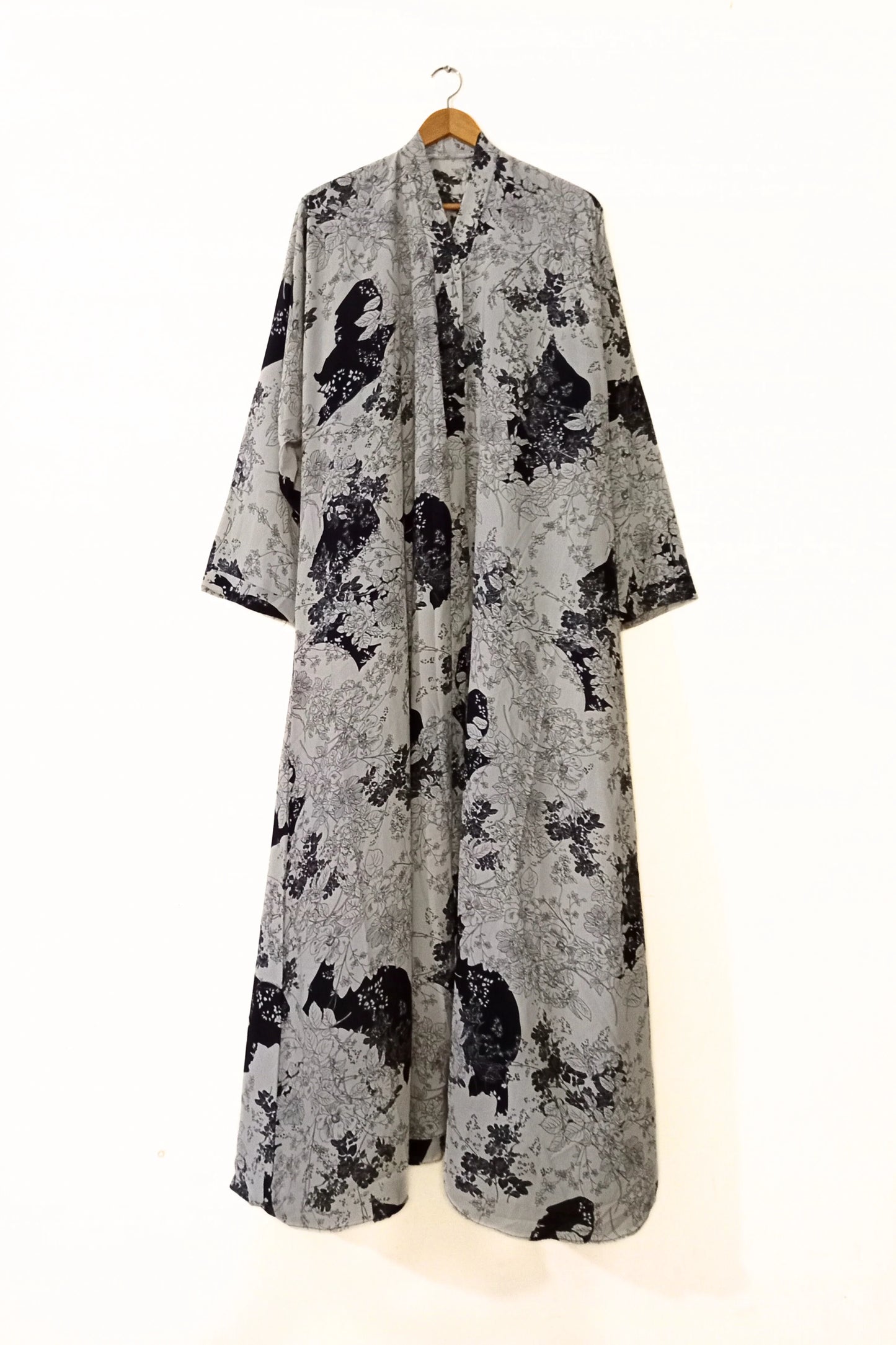 Muted Leaf Front Open Abaya