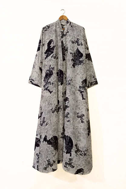 Muted Leaf Front Open Abaya