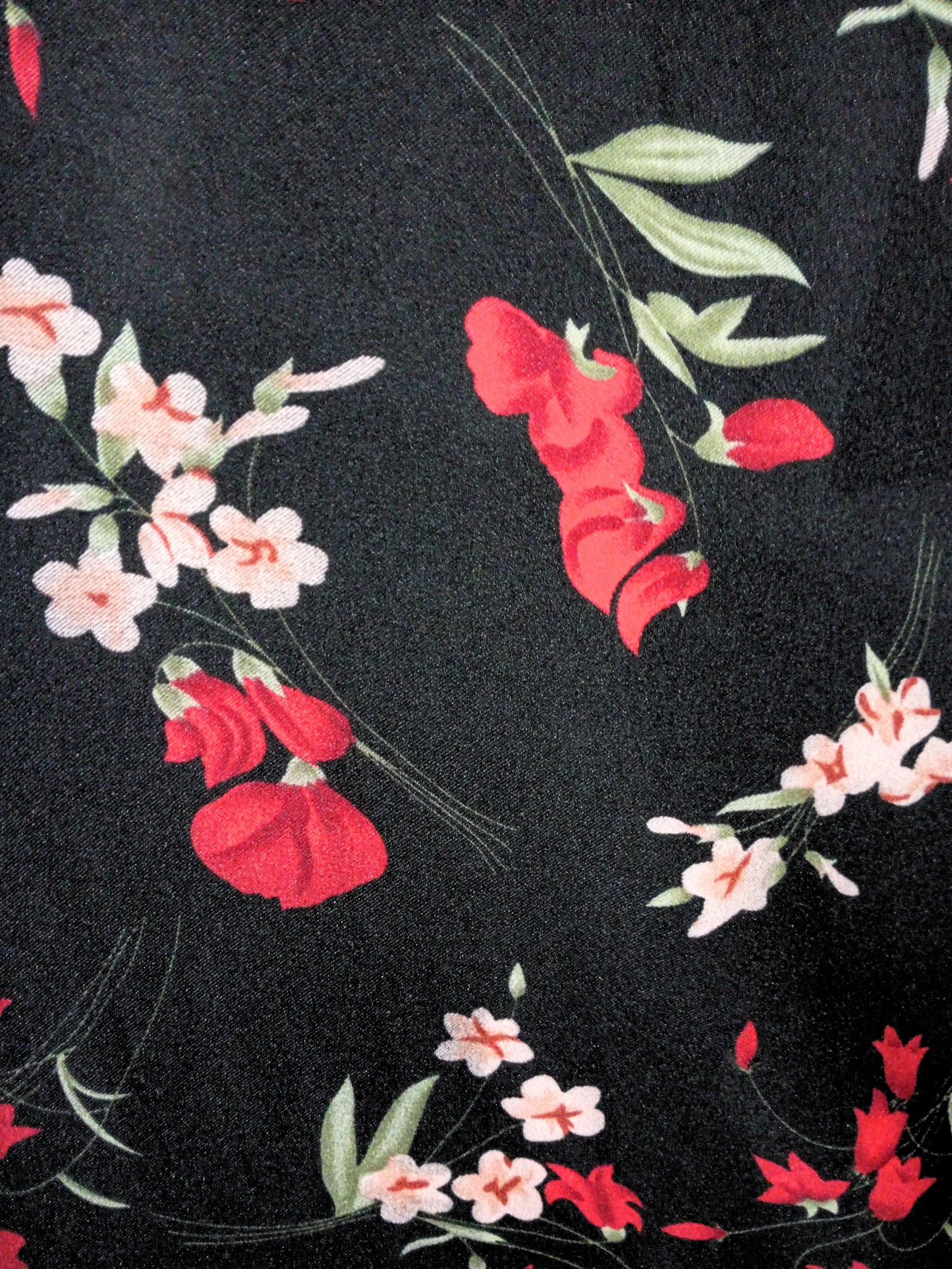 Black Floral Abaya with Belt