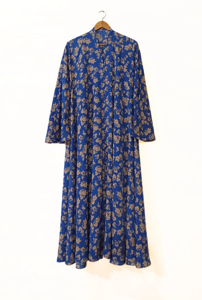 Sapphire Blossom Front Open Abaya