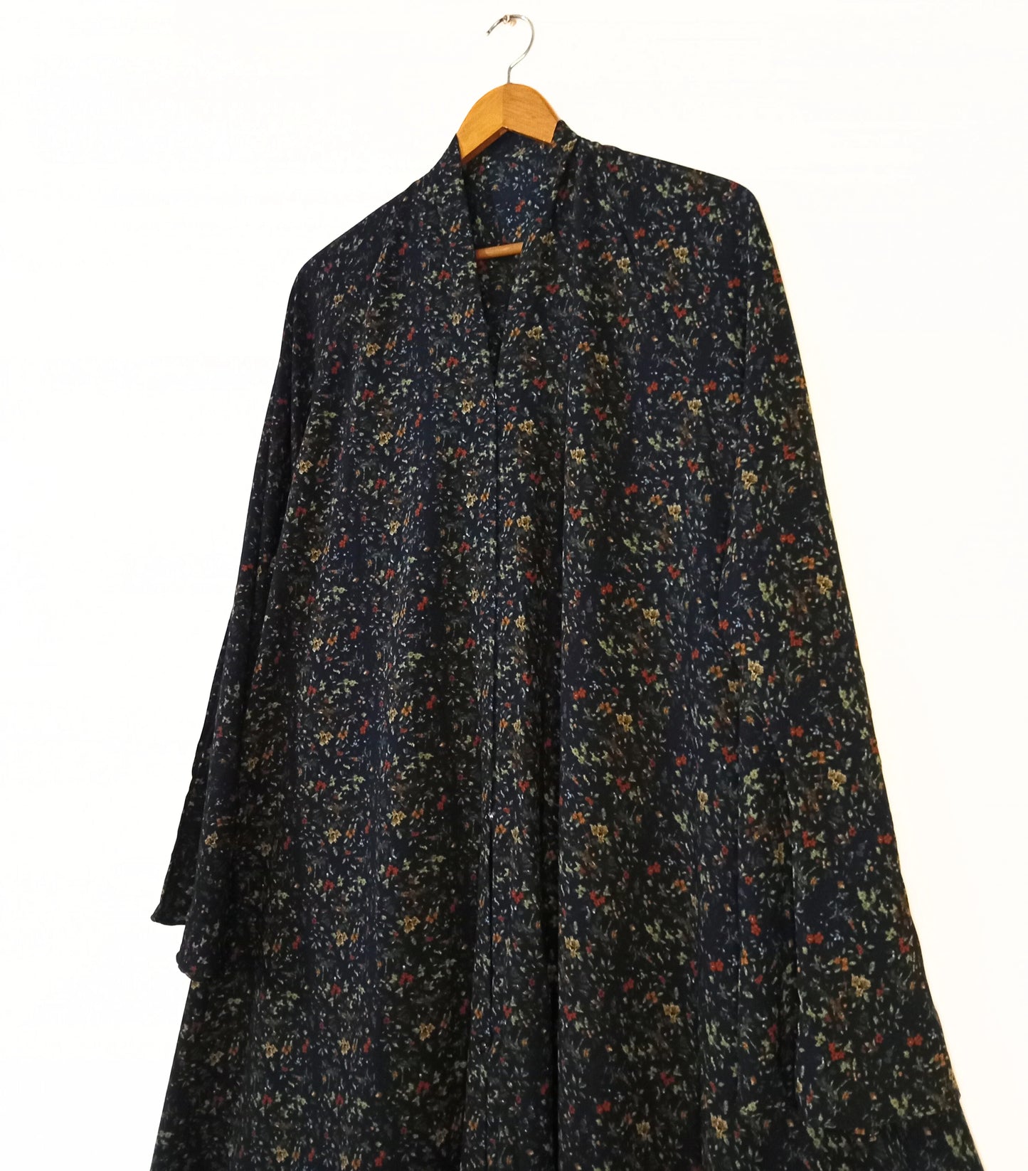 Black Forest front Open Long Flair Abaya