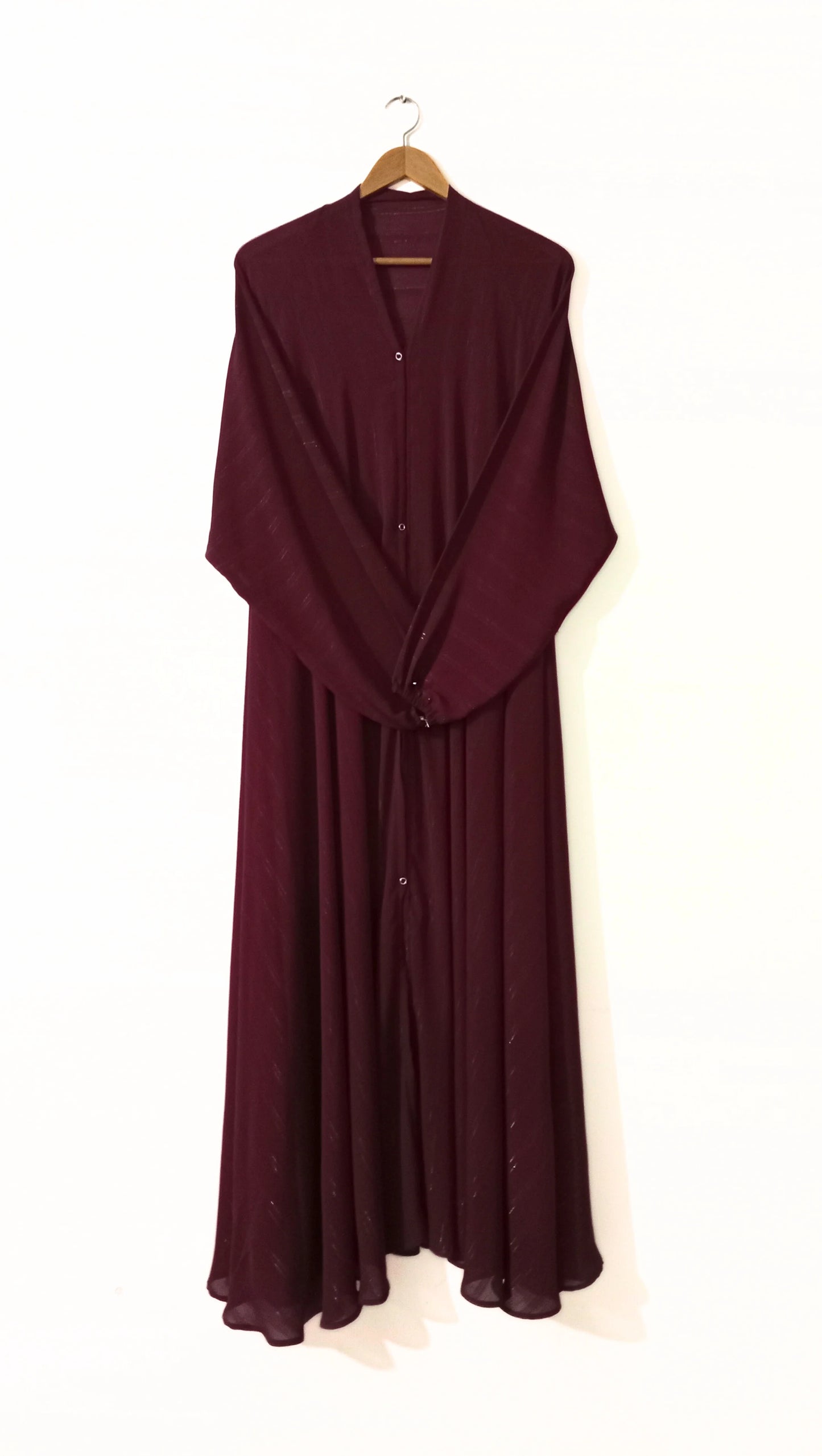 Front Open Red Maroon Zarri Abaya