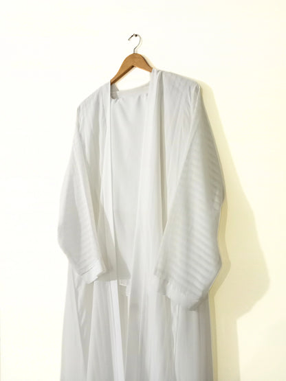 White Gown Style Abaya with Staller