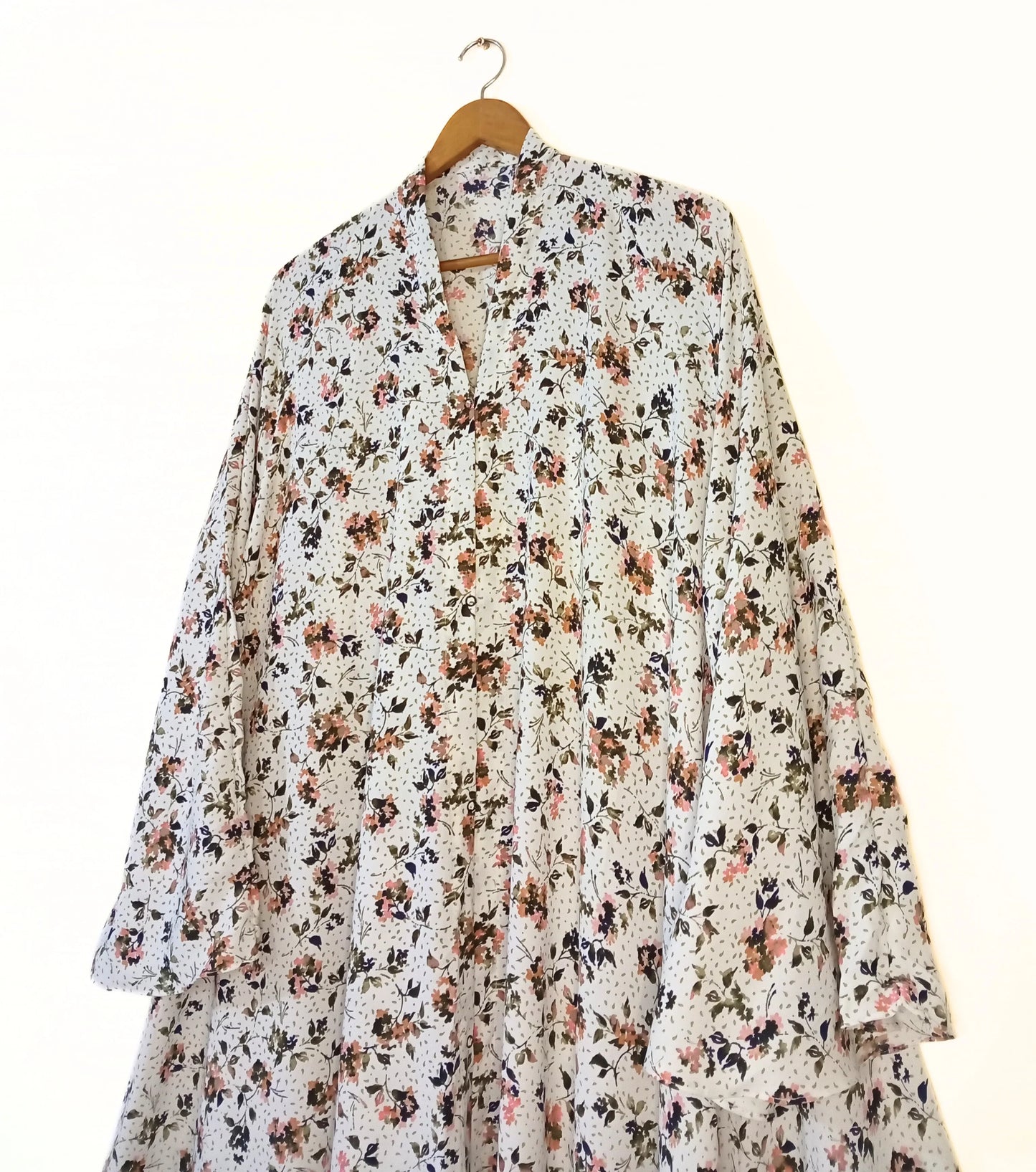 Vanilla Blossom Front Open Long Flair Abaya