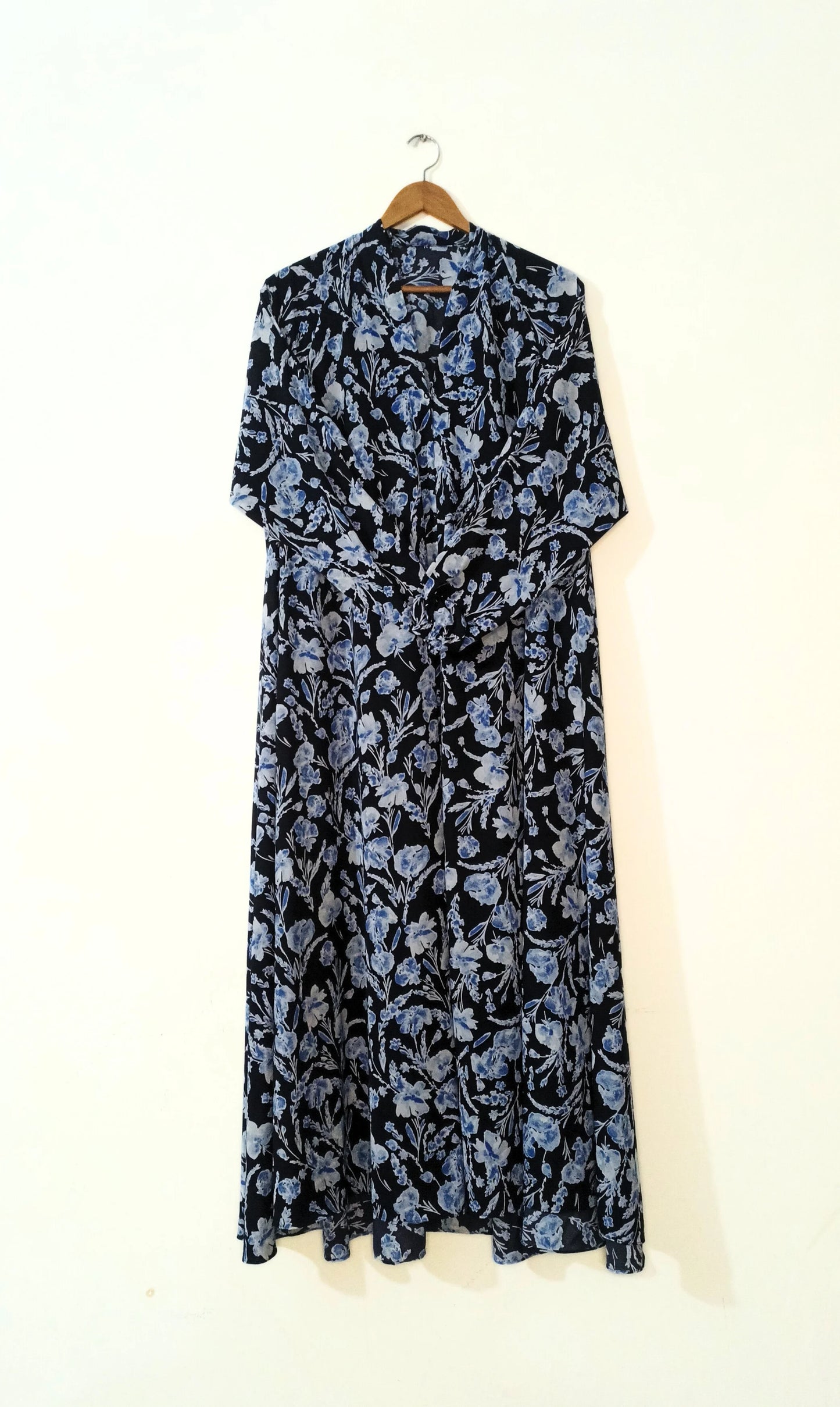 Twilight Petals Front Open Long Flair Abaya