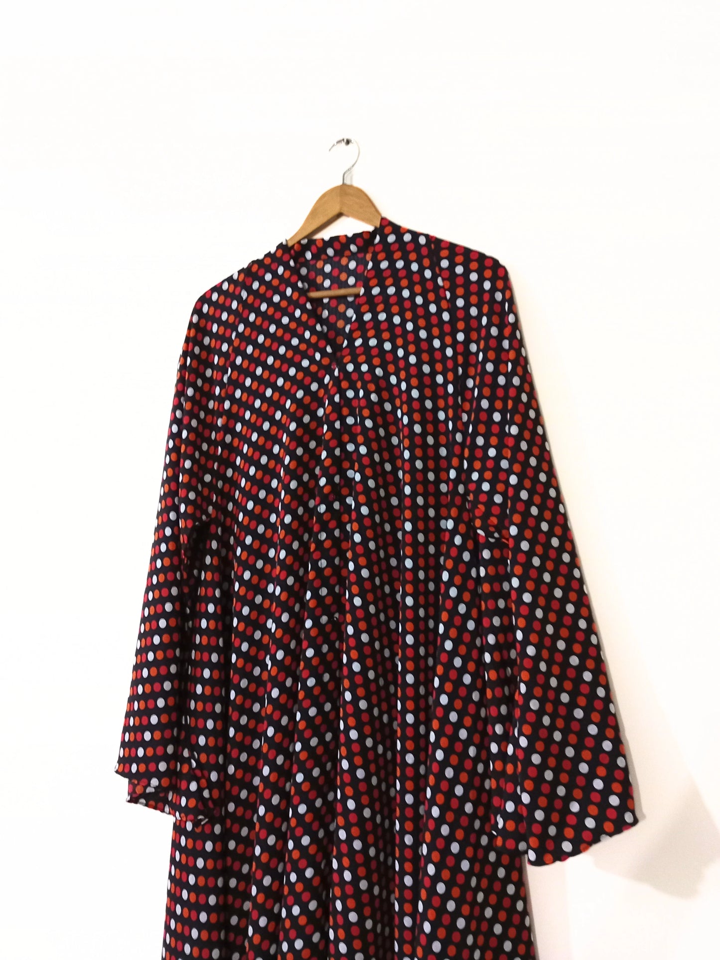 Polka Dot Pattern Long Flair Abaya