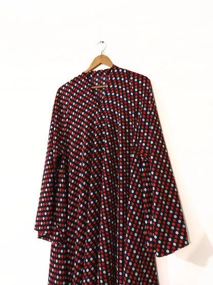 Polka Dot Pattern Long Flair Abaya