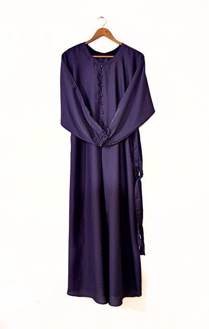 Eggplant Nidha Abaya With Belt