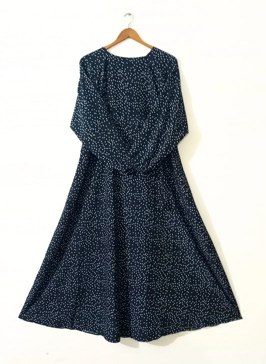 Polka Dot Bottle Green Abaya with Belt