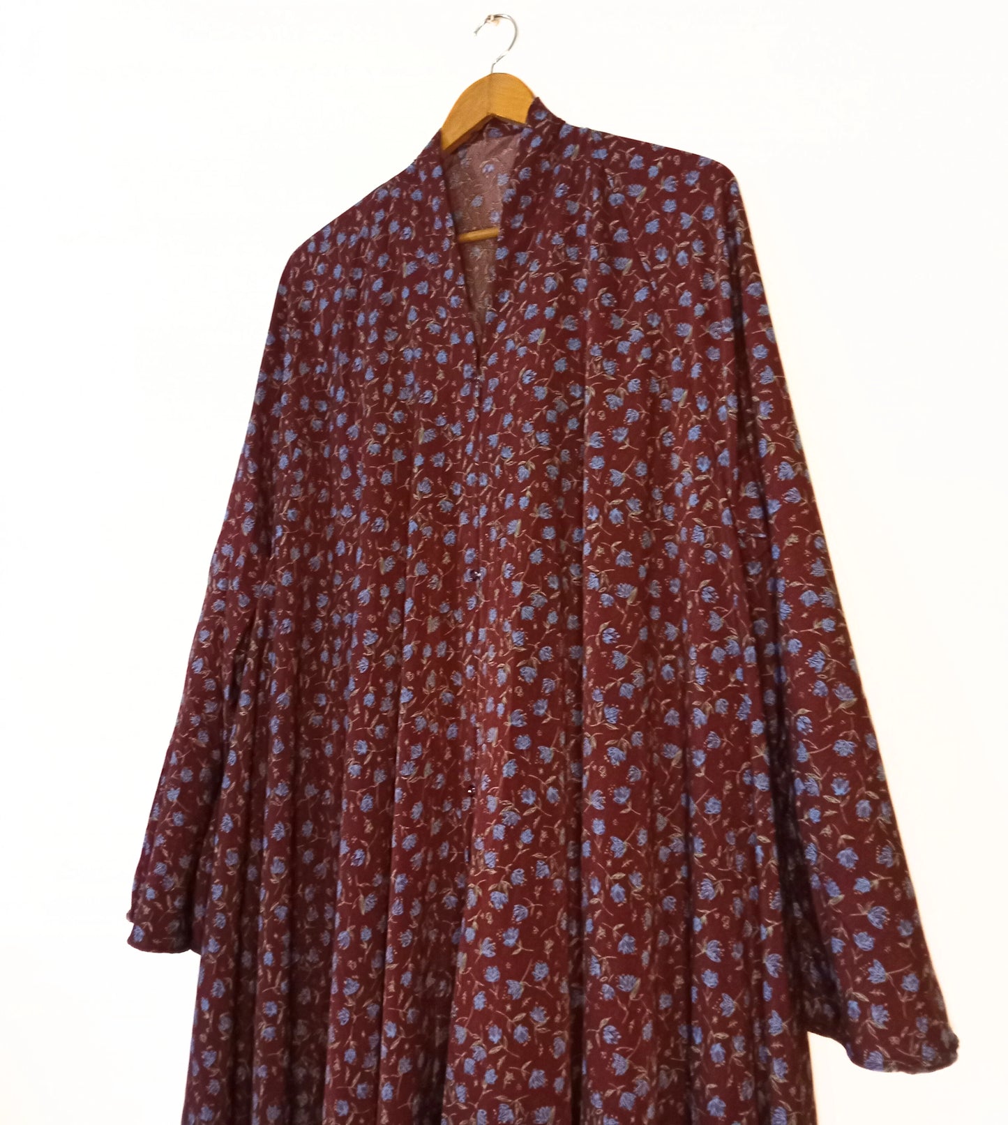 Mulberry Bloom Front Open Long Flaired Abaya