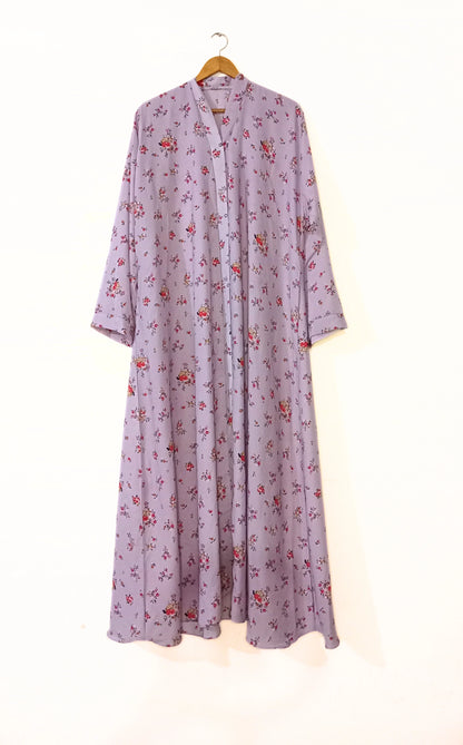 Pastel Petals Front Open Abaya