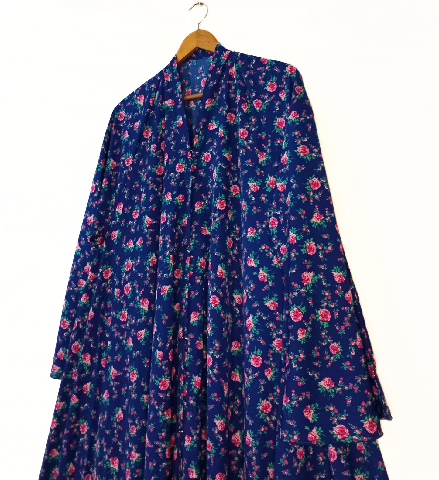 Royal Rose Front Open Long Flared Abaya