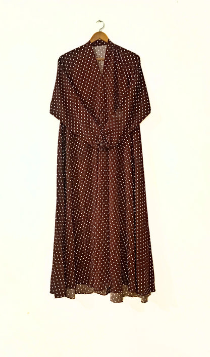 Polka Pop Front Open Long Flair Abaya