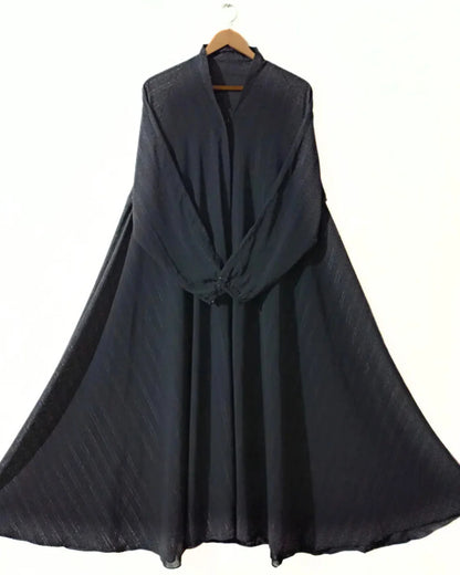 Front Open Black Zarri Abaya