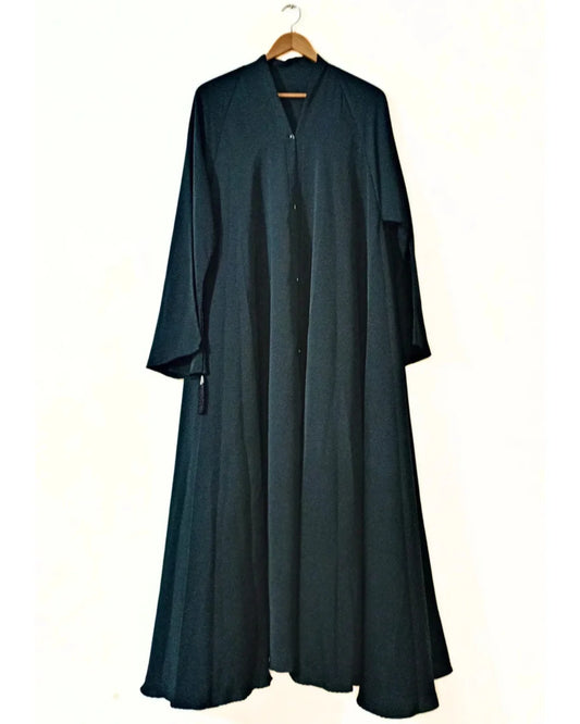 Emerald Green Nidha Front Open Long Flair Abaya