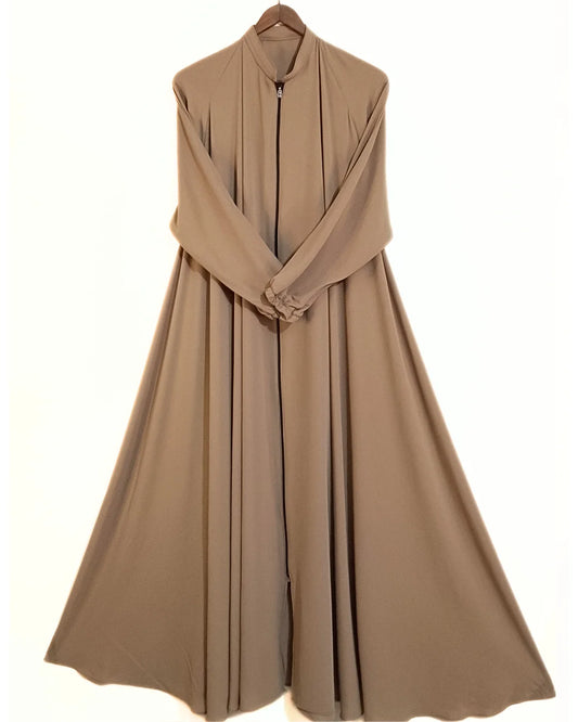 Zipper Style Abaya-Brown Colour