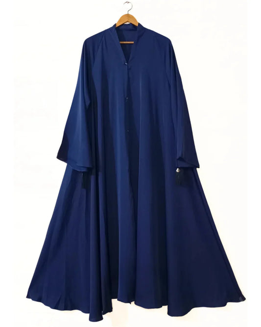 Midnight Blue Front Open Long Flair Nidha Abaya