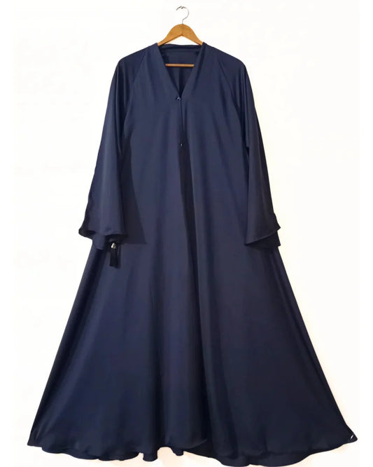 Ash Grey Front Open long Flair Nidha Abaya