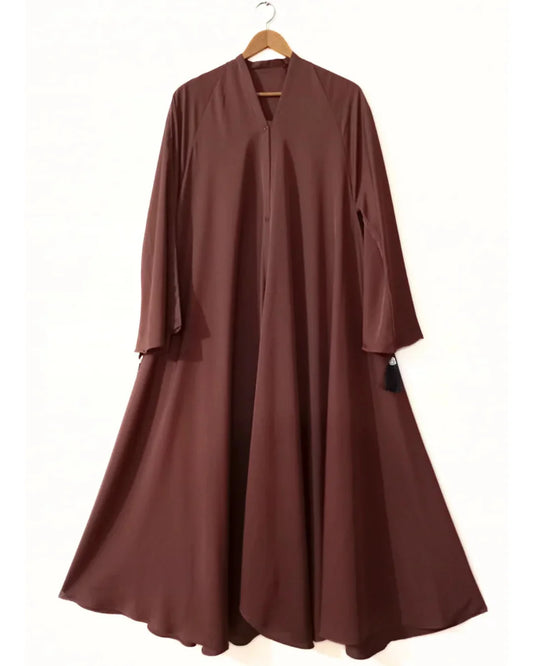 Brown Aura – Front Open Long Flair Nidha Abaya,