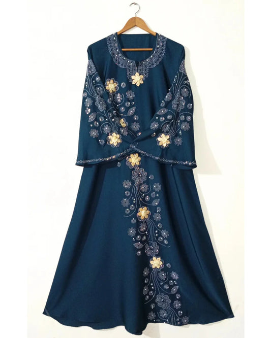 Moonlight Veil Abaya - Zinc