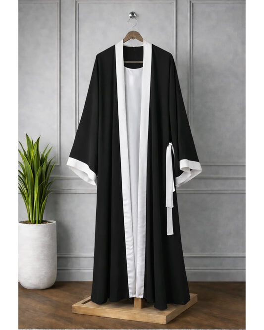 Gown Style Abaya With Attached Inner - Dark Brown