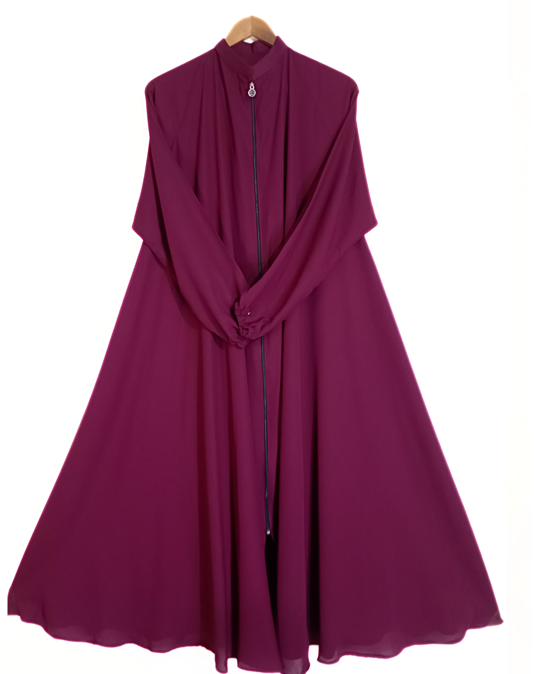 Zipper Style Abaya-Maroon