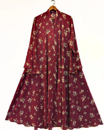 Ruby Meadow Front Open Long Flair Abaya