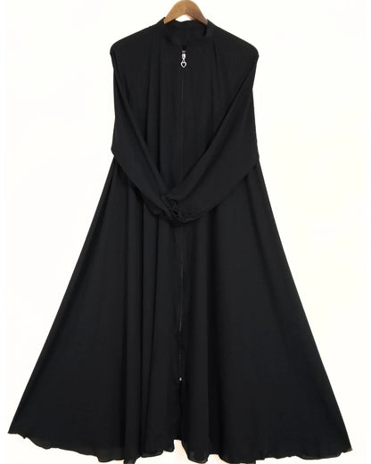 Zipper Style Abaya-Black Colour