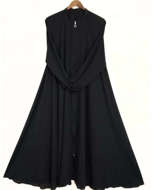 Zipper Style Abaya-Black Colour