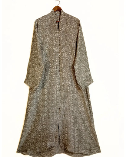 Dessert Print Front Open Crinkle Abaya