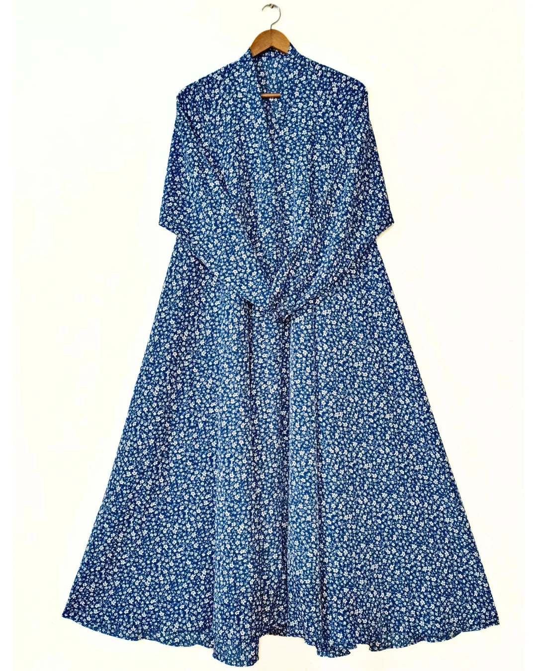 Blue Meadow Front Open Long Flair Abaya