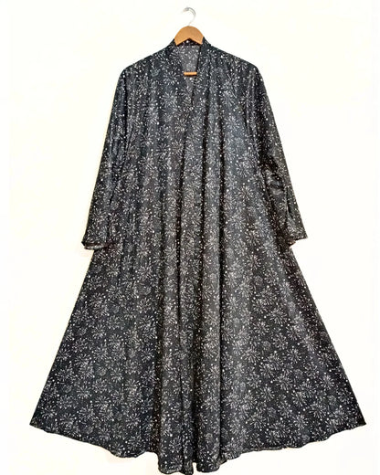 Starry Night Front Open Long Flair Abaya