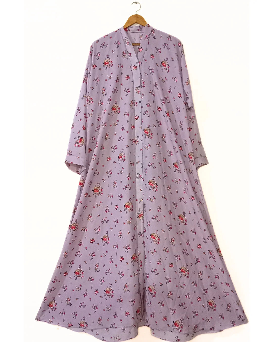 Pastel Petals Front Open Abaya