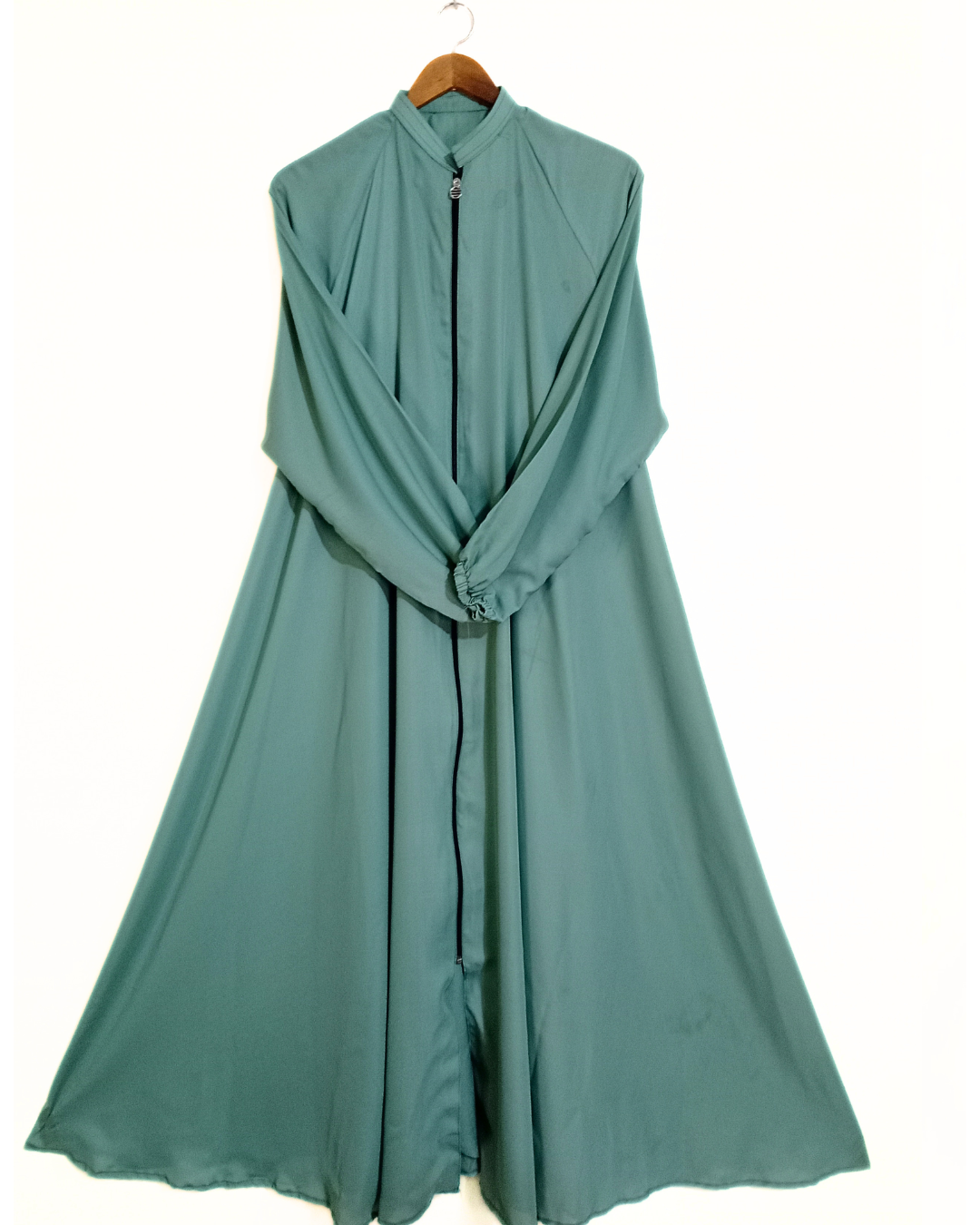 Zipper Style Abaya-Sea Green