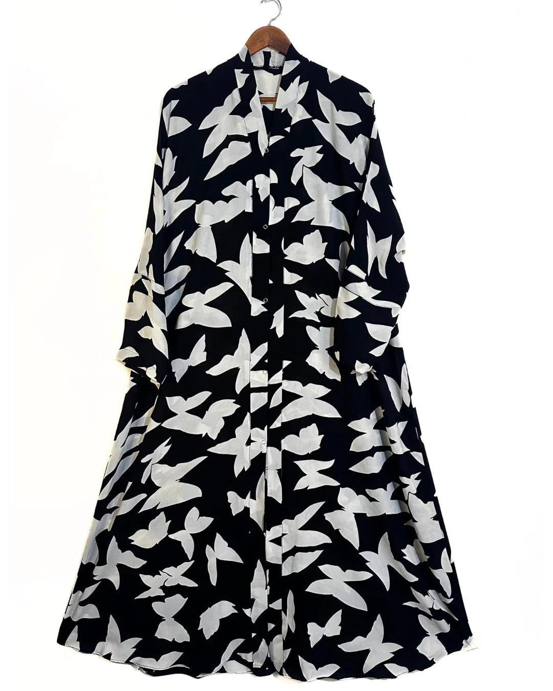 Black Wings Front Open Abaya