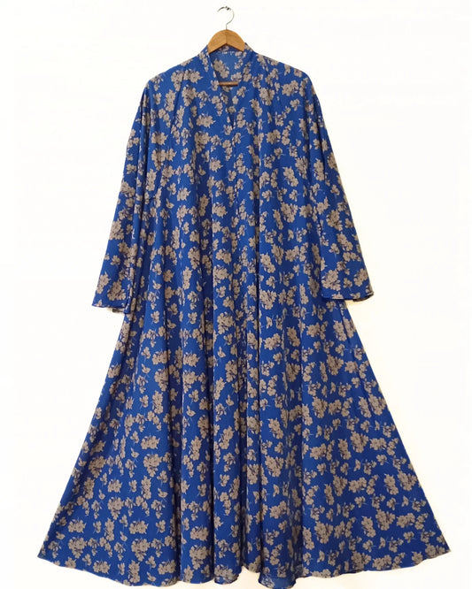 Sapphire Blossom Front Open Abaya