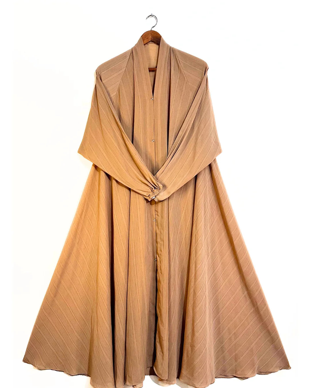 Front Open Zarri Abaya- Skin Colour