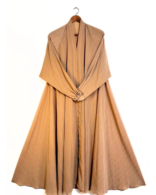 Front Open Zarri Abaya- Skin Colour