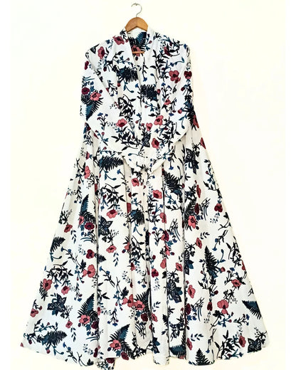 Enchanted Garden Front Open Long Flared Abaya