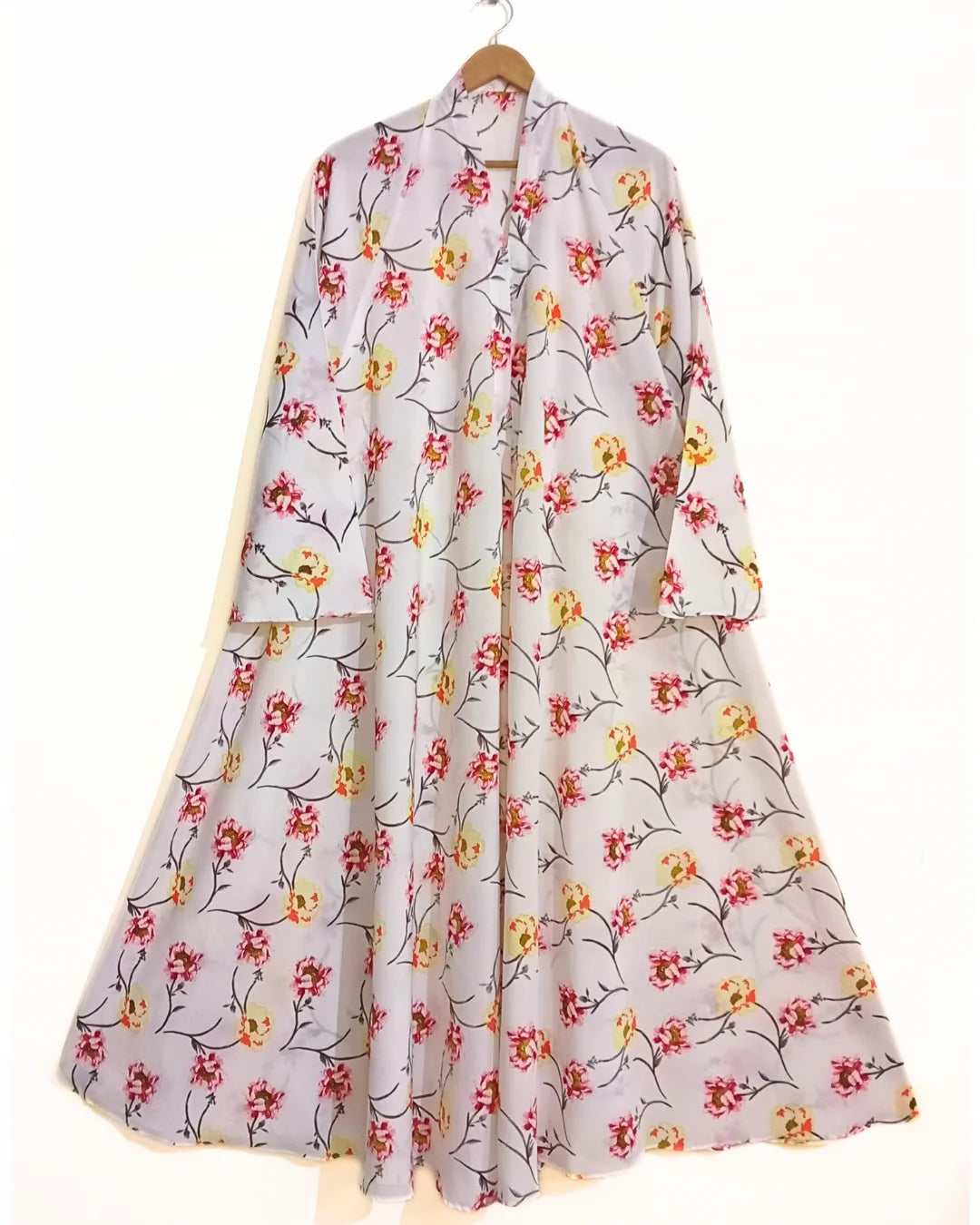 Sunlit Garden Front Open Long Flared Abaya
