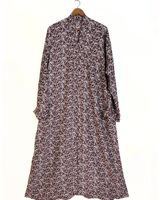 Rustic Bloom Front Open Crinkle Abaya
