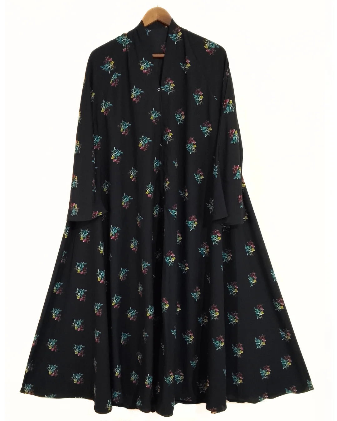 Evening Elegance Front Open Long Flair Abaya